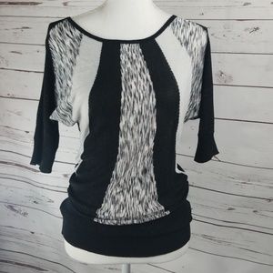 Black and Grey Retro Style Say What Top